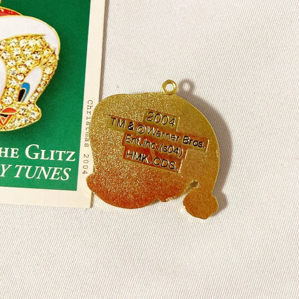 Hallmark Looney Tunes Tweety Putting on the Glitz Mini Ornament 2004 Box